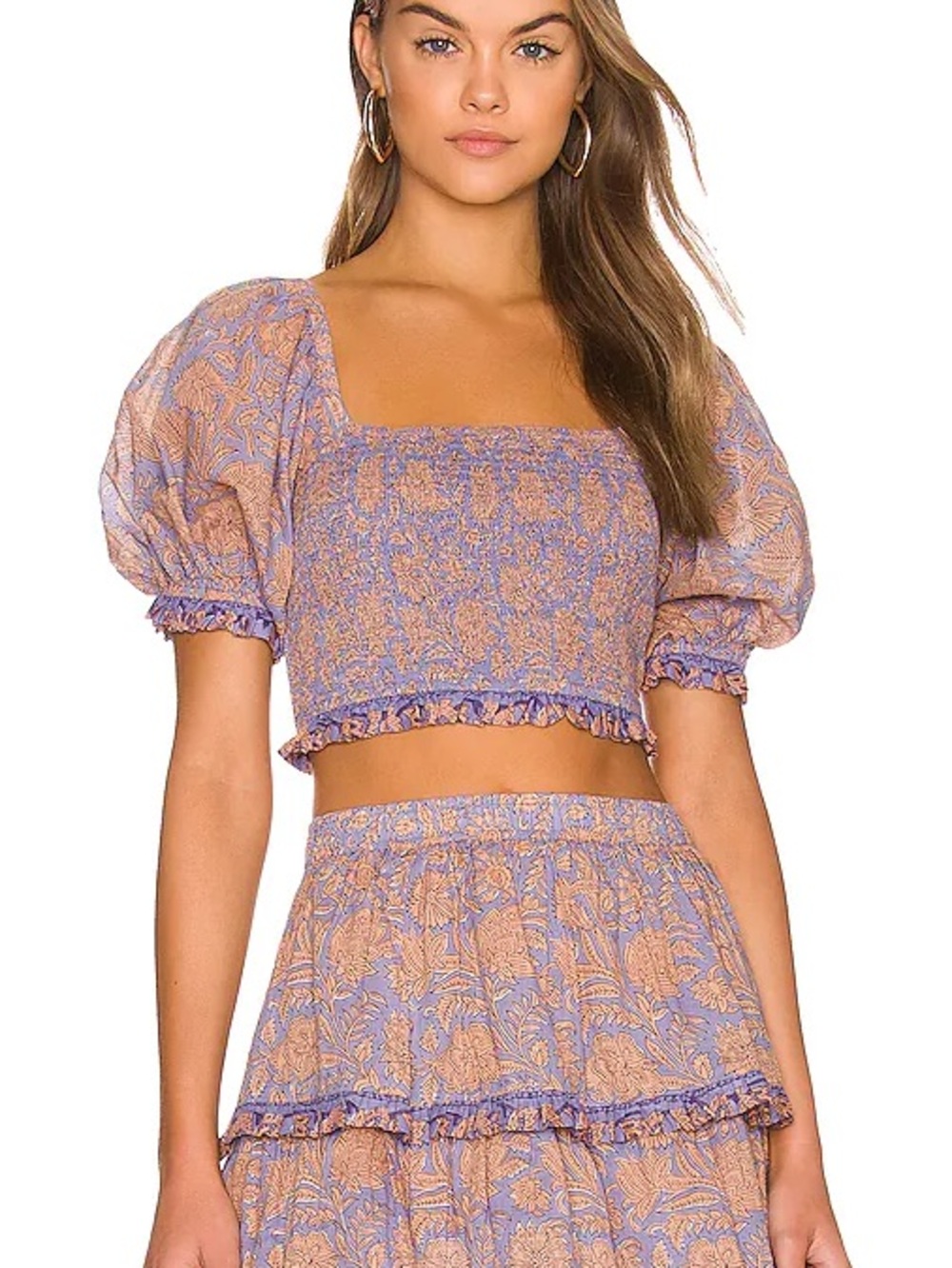 Cleobella Paislee Blouse in vine block print